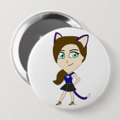 Badge Rond 10 Cm chibi catgirl (Devant & derrière)