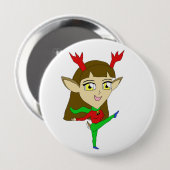 Badge Rond 10 Cm chibi danser la fille de rennes (Devant & derrière)