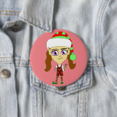 Badge Rond 10 Cm chibi elf (En situation)