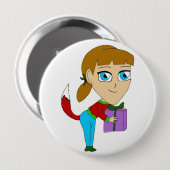 Badge Rond 10 Cm chibi foxy fille (Devant & derrière)