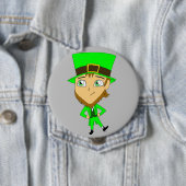 Badge Rond 10 Cm chibi leprechaun (En situation)