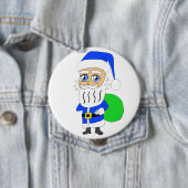 Badge Rond 10 Cm chibi Santa Claus (En situation)