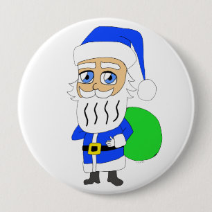 Badge Rond 10 Cm chibi Santa Claus