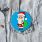 Badge Rond 10 Cm Chibi Santa Claus (En situation)