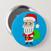 Badge Rond 10 Cm Chibi Santa Claus (Devant & derrière)