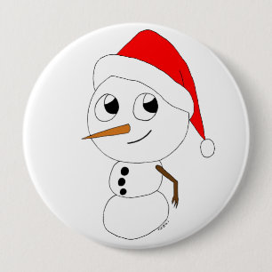 Badge Rond 10 Cm chibi snowman