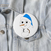 Badge Rond 10 Cm chibi snowman (En situation)