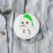 Badge Rond 10 Cm chibi snowman (En situation)
