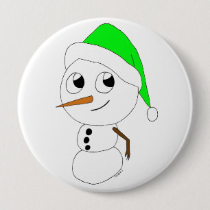 Badge Rond 10 Cm chibi snowman