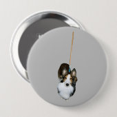 Badge Rond 10 Cm Chien à la broche (Devant & derrière)