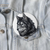 Badge Rond 10 Cm Chien de Balto (En situation)