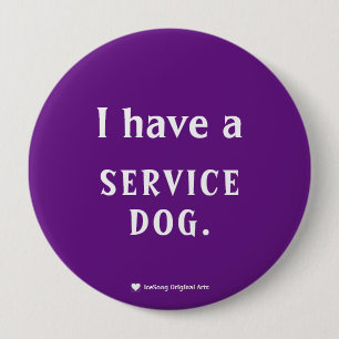 Badge Rond 10 Cm Chien de service pourpre