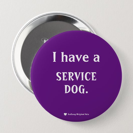 Badge Rond 10 Cm Chien de service pourpre (Devant & derrière)