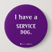 Badge Rond 10 Cm Chien de service pourpre (Devant)