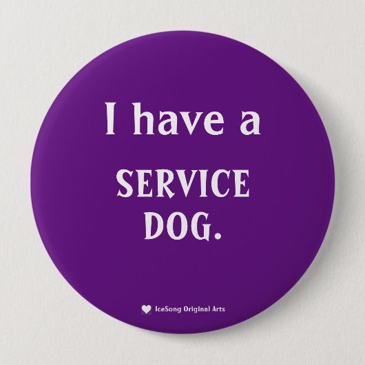 Badge Rond 10 Cm Chien de service pourpre (Devant)