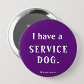 Badge Rond 10 Cm Chien de service pourpre (Devant & derrière)