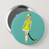 Badge Rond 10 Cm Chiffre de Noël jaune (Devant & derrière)