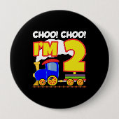 Badge Rond 10 Cm Choo Choo Train 2nd Birthday Choo Choo I'm 2 (Devant)