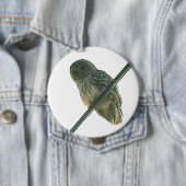 Badge Rond 10 Cm Chouette barrée (En situation)