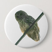Badge Rond 10 Cm Chouette barrée (Devant)