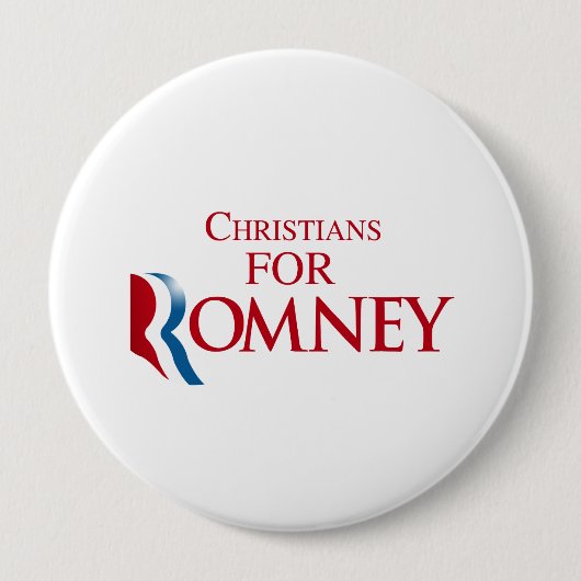 Badge Rond 10 Cm CHRÉTIENS POUR ROMNEY.png (Devant)