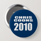 BADGE ROND 10 CM CHRIS COONS POUR SÉNAT (Devant & derrière)