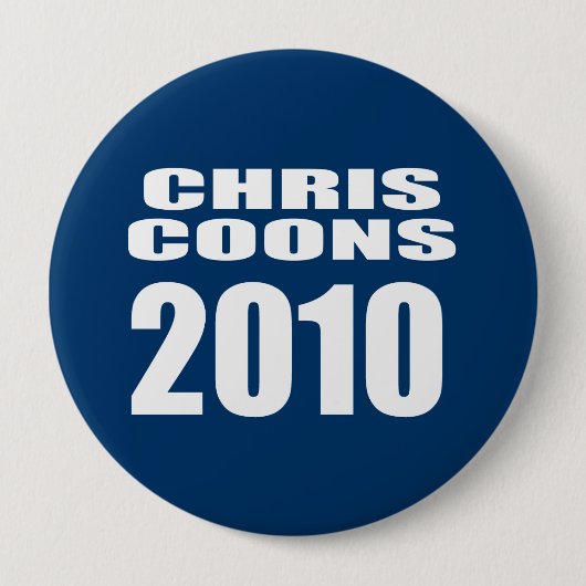 BADGE ROND 10 CM CHRIS COONS POUR SÉNAT (Devant)