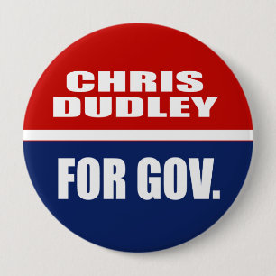 BADGE ROND 10 CM CHRIS DUDLEY, GOUVERNEUR