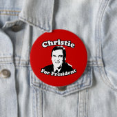 BADGE ROND 10 CM CHRISTIE DE CHRIS POUR LE PRÉSIDENT (En situation)