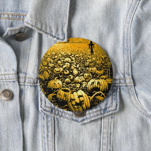 Badge Rond 10 Cm cimetière Jack O'Lantern (En situation)