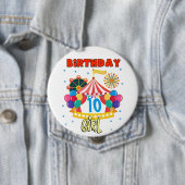 Badge Rond 10 Cm Cirque Carnaval Fête Fille Thème (En situation)