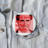 Badge Rond 10 Cm Citation de Romney - j'aime pouvoir mettre le feu (En situation)