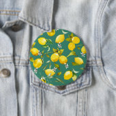 Badge Rond 10 Cm citrons d'aquarelle 6 (En situation)