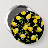 Badge Rond 10 Cm citrons d'aquarelle 7 (Devant & derrière)