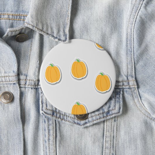 Badge Rond 10 Cm Citrouilles sur gris (En situation)