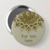 Badge Rond 10 Cm Classique Mandala Inde Style 4 (Devant & derrière)