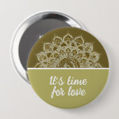 Badge Rond 10 Cm Classique Mandala Inde Style 4 (Devant & derrière)