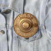 Badge Rond 10 Cm Cloche vintage en laiton (En situation)