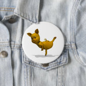 Badge Rond 10 Cm Cochon jaune Arabesque (En situation)