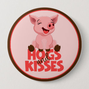 Badge Rond 10 Cm Cochon mignon jeu de mots