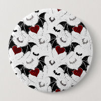 Coeur d'Halloween avec ailes de chauve-souris noir