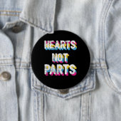 Badge Rond 10 Cm Coeurs non parties Pansexual Fierté LGBT Pan (En situation)