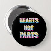 Badge Rond 10 Cm Coeurs non parties Pansexual Fierté LGBT Pan (Devant & derrière)