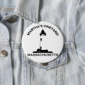 Badge Rond 10 Cm Conception de "phare" de Martha's Vineyard (En situation)
