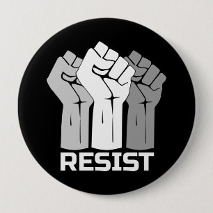 Badge Rond 10 Cm Conception de protestation de poings levés résiste