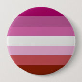 BADGE ROND 10 CM CONCEPTION LESBIENNE DE RAYURES DE FIERTÉ (Devant)