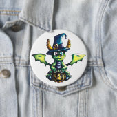 Badge Rond 10 Cm Conception magique du dragon d'Halloween (En situation)