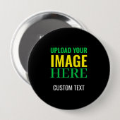 Badge Rond 10 Cm Conception moderne d'image et de texte noir simple (Devant & derrière)