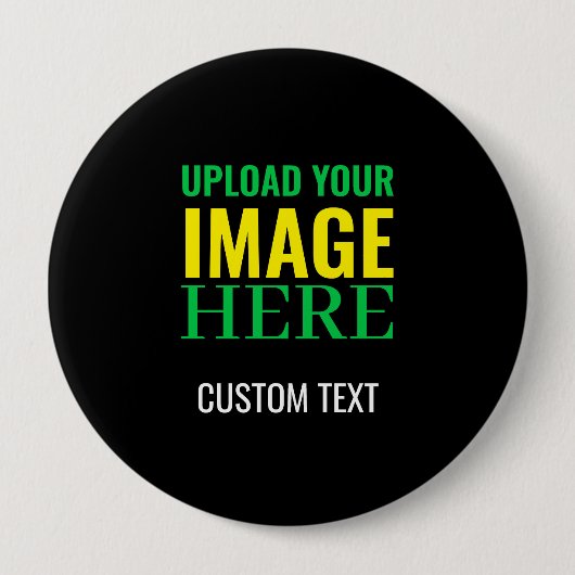 Badge Rond 10 Cm Conception moderne d'image et de texte noir simple (Devant)