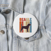 Badge Rond 10 Cm Conception vectorielle à rayures rétro de chien Be (En situation)